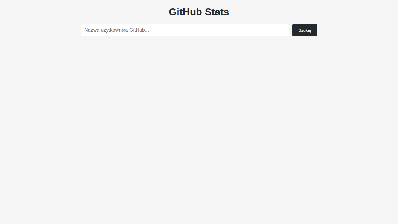 Preview of GitHub Stats Dashboard